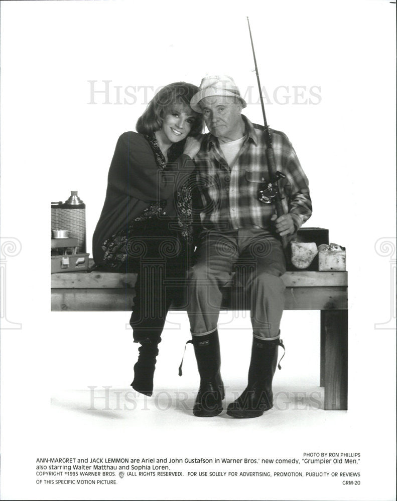 1995 Press Photo Ann Magaret &amp; Jack Lemmon in &quot;Grumpier Old Men&quot; - Historic Images