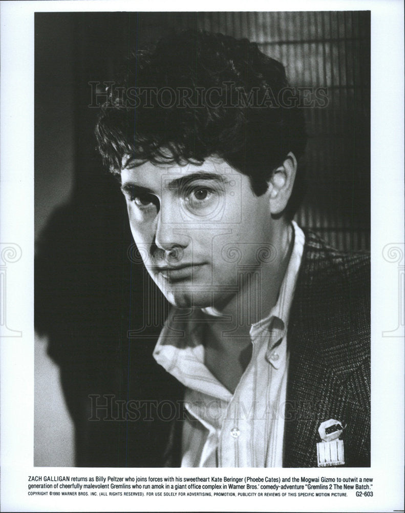 1990 Press Photo Zach Galligan stars in &quot;Gremlins 2 The New Batch&quot; - Historic Images