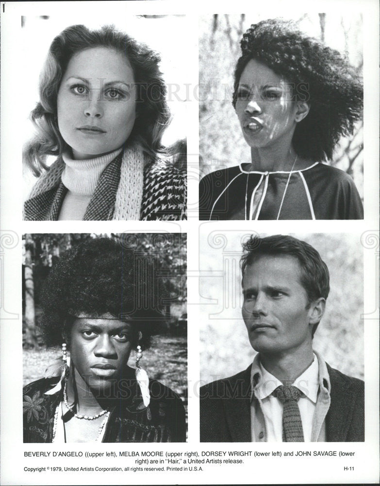 1979 Press Photo Beverly D&#39;Angelo, Melba Moore, Dorsey Wright &amp; John Savage - Historic Images