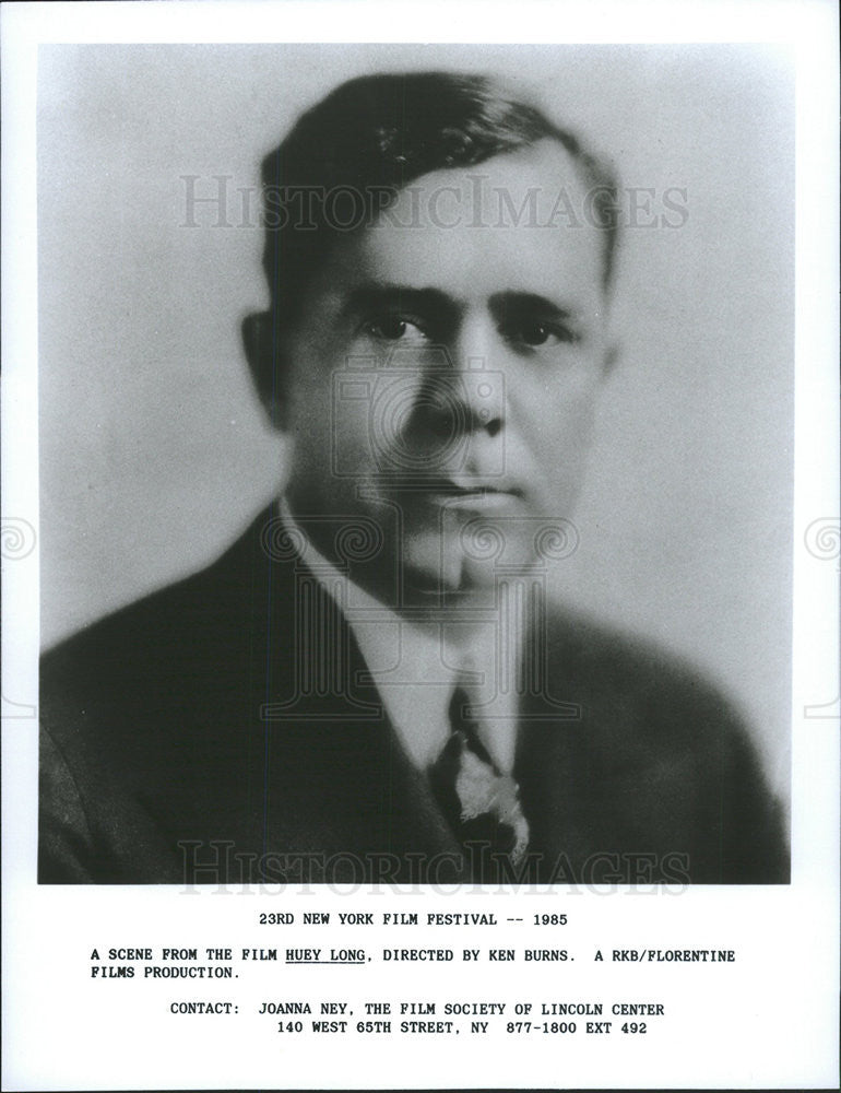 1985 Press Photo Scene From The Film &quot;Huey Long&quot; - Historic Images