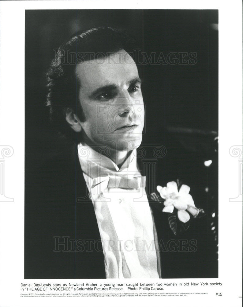 1993 Press Photo Actor Daniel Day-Lewis Starring In &quot;The Age Of Innocence&quot; - Historic Images