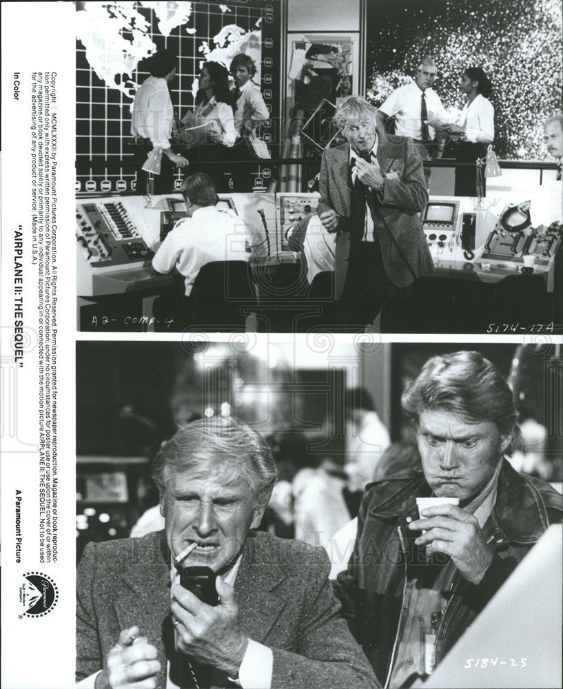 1982 Press Photo Lloyd Bridges Chuck Connors Actors Airplane II Sequel - Historic Images