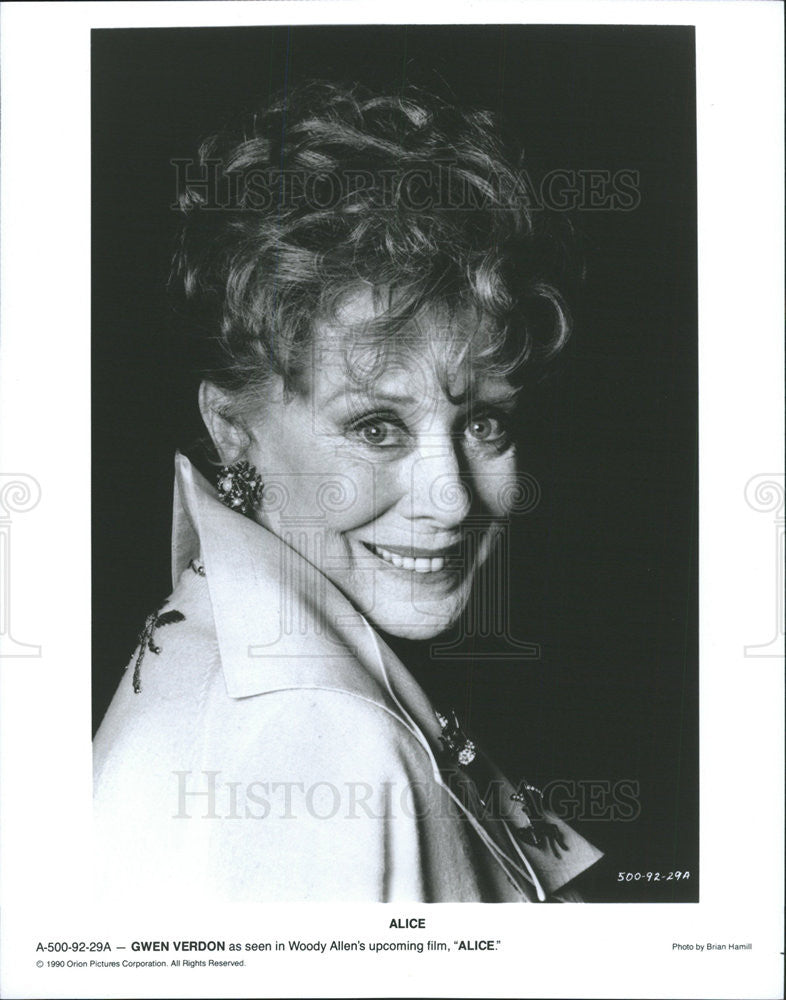 1990 Press Photo Gwen Verdon stars in &quot;Alice&quot; - Historic Images