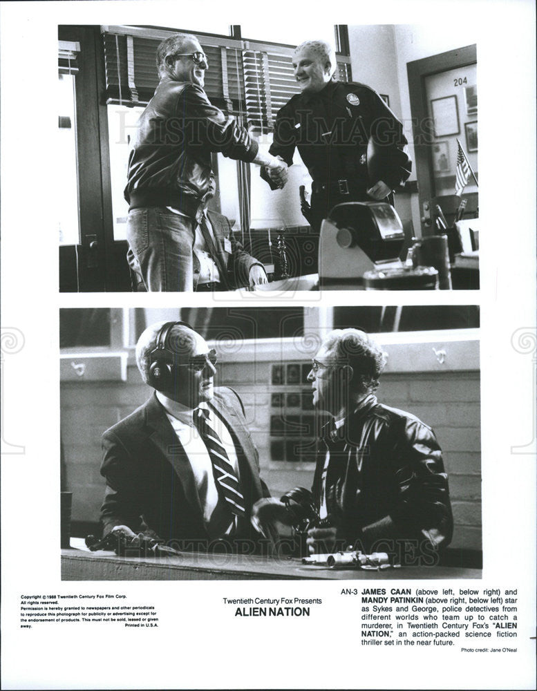 1988 Press Photo James Caan Mandy Patinkin Actors Alien Nation - Historic Images