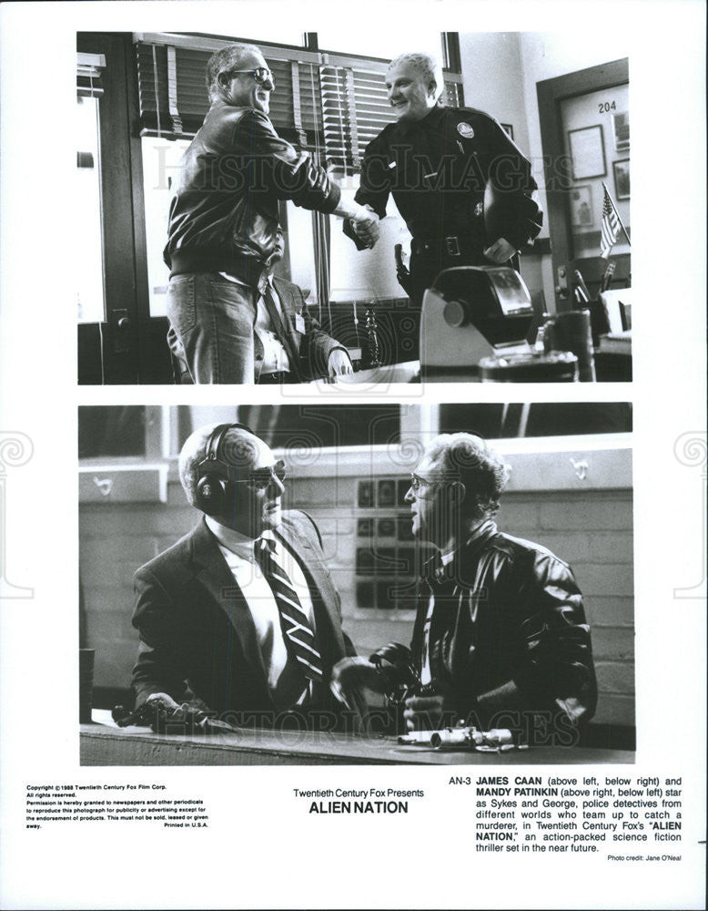 1988 Press Photo Mandy Patinkin James Caan Actors Alien Nation - Historic Images