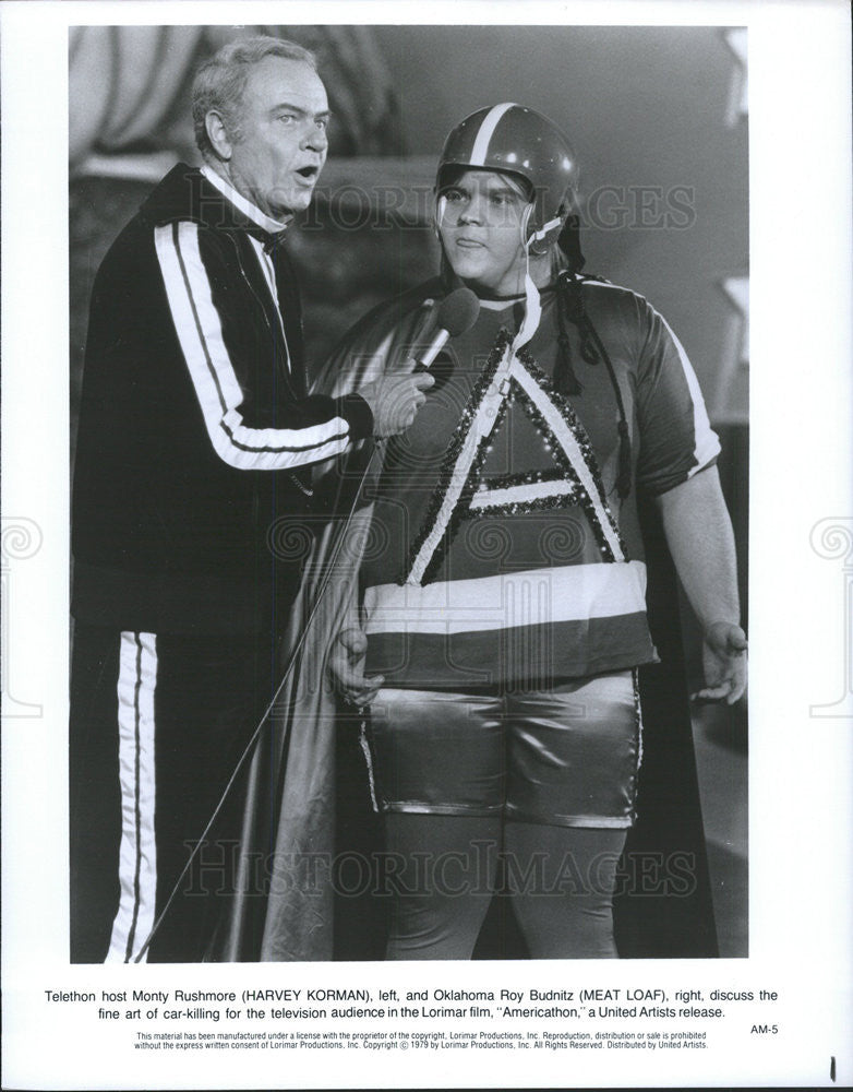 1979 Press Photo Harvey Korman Meat Loaf Actors Americathon - Historic Images