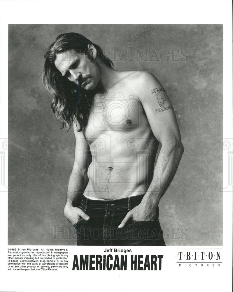 1993 Press Photo Jeff Bridges in "American Heart" - Historic Images