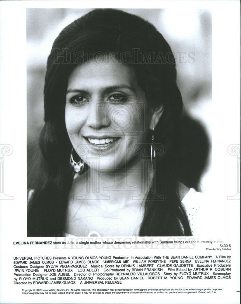 1992 Press Photo Actress Evelina Fernandez Starring As Julie In &quot;American Me&quot; - Historic Images