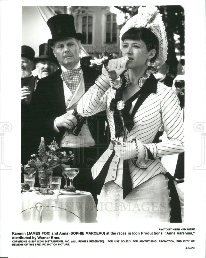 1997 Press Photo James Fox and Sophie Marceau in &quot;Anna Karenina&quot; - Historic Images