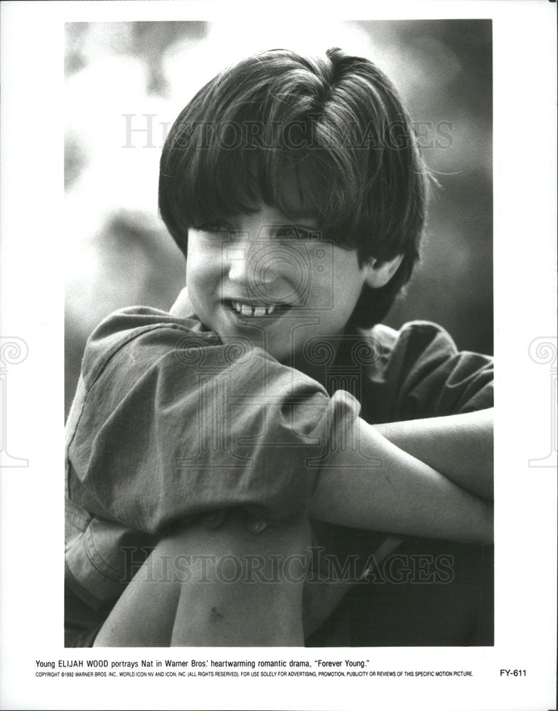 1992 Press Photo Elijah Wood Stars In Forever Young - Historic Images
