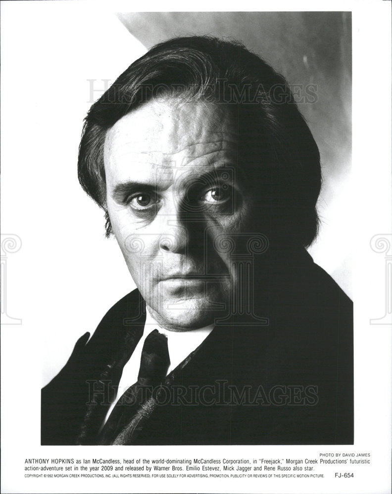 1992 Press Photo Anthony Hopkins Actor Freejack - Historic Images