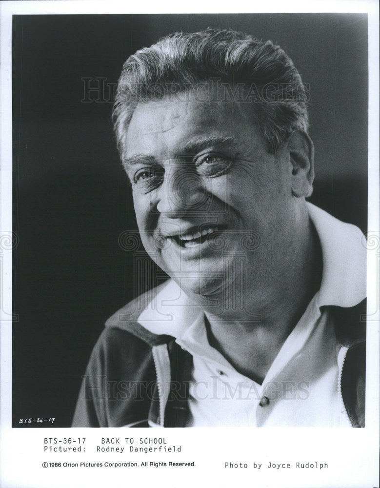 1986 Press Photo Rodney Dangerfield Actor Back School - Historic Images