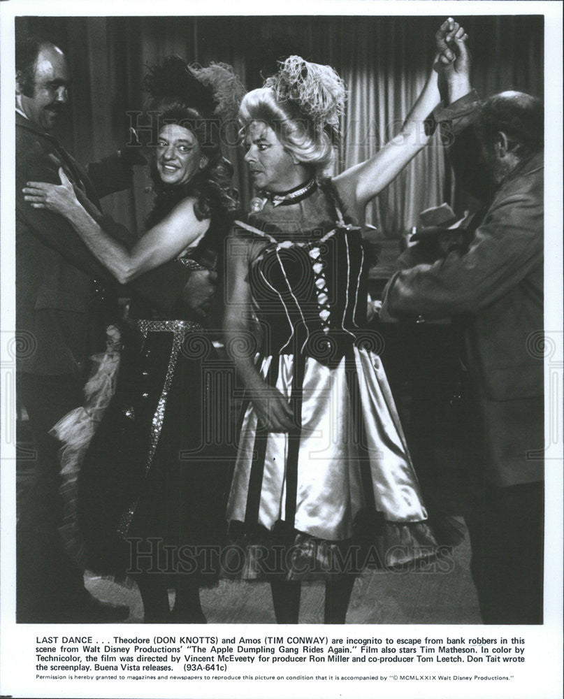 1979 Press Photo Don Knotts Tim Conway Actors Apple Dumpling Gang Rides Again - Historic Images