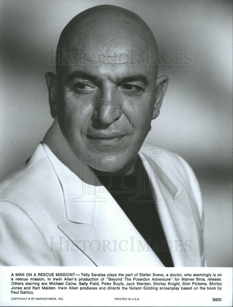 Press Photo Telly Savalas stars in Beyond the Poseidon Adventure for Warner Bros - Historic Images