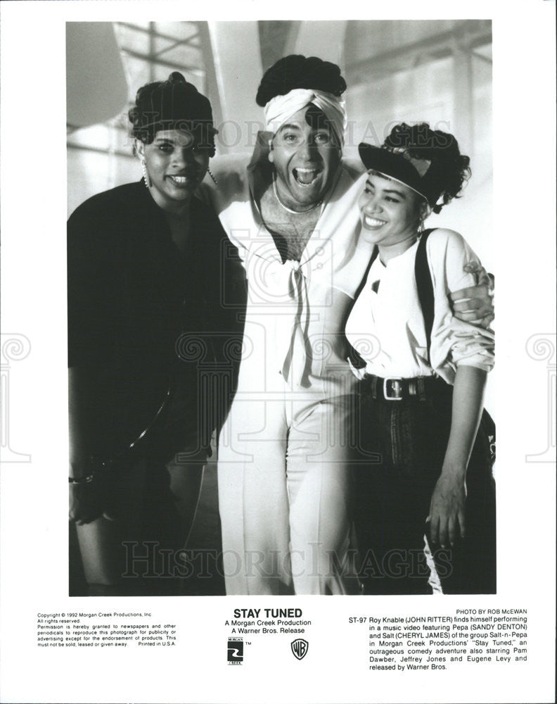 1992 Press Photo John Ritter Sandy Denton Cheryl James Actors Stay Tuned - Historic Images