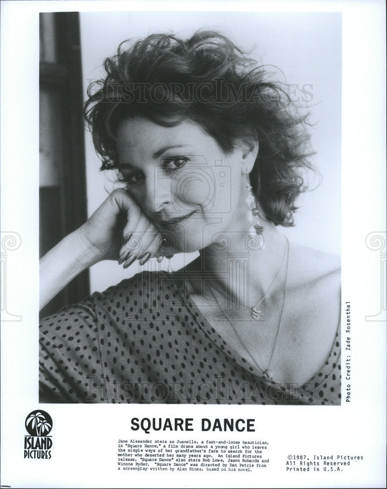 1987 Press Photo Jane Alexander Actress Square Dance - Historic Images