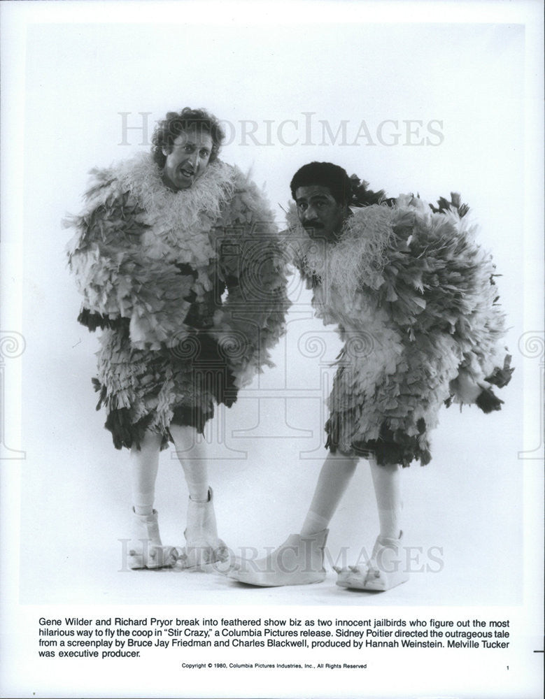 1980 Press Photo Gene Wilder Richard Pryor Actors Stir Crazy - Historic Images