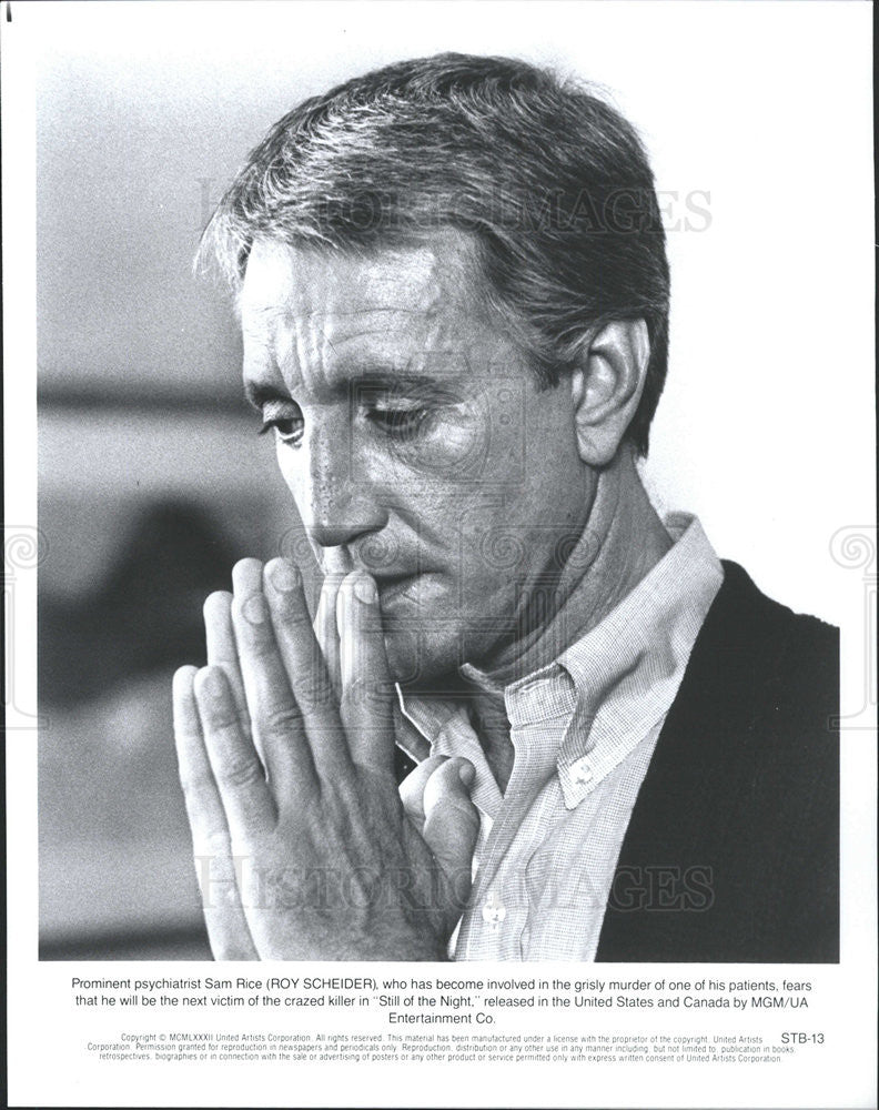 1982 Press Photo Roy Scheider Actor Still Night - Historic Images