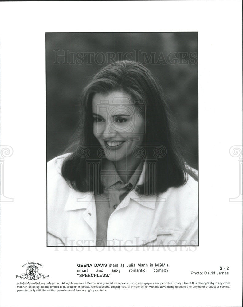 1994 Press Photo Geena Davis in &quot;Speechless&quot; - Historic Images