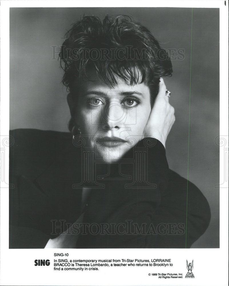 1989 Press Photo Lorraine Bracco in &quot;Sing&quot; - Historic Images