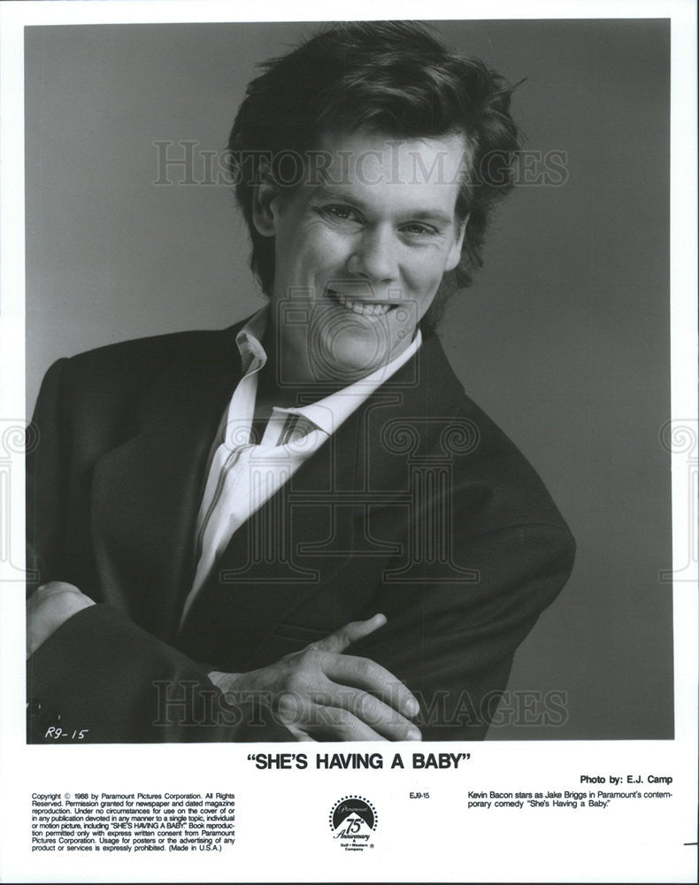 1987 Press Photo Kevin bacon stars in She&#39;s having a baby - Historic Images