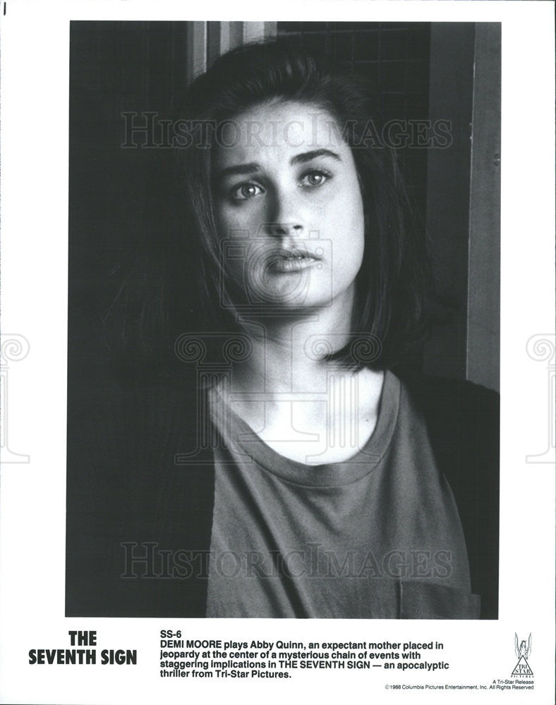 1988 Press Photo Actress Demi Moore Starring In &quot;The Seventh Sign&quot; Tri-Star - Historic Images