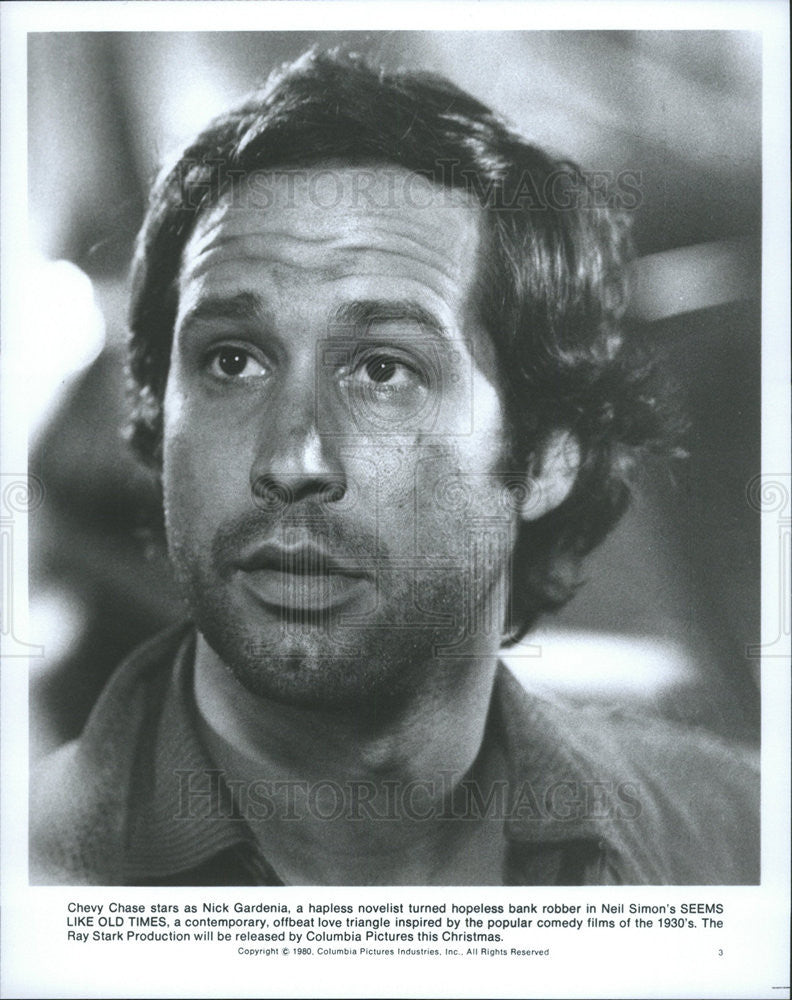 1980 Press Photo Chevy Chase in "Seems Like Old Times" - Historic Images