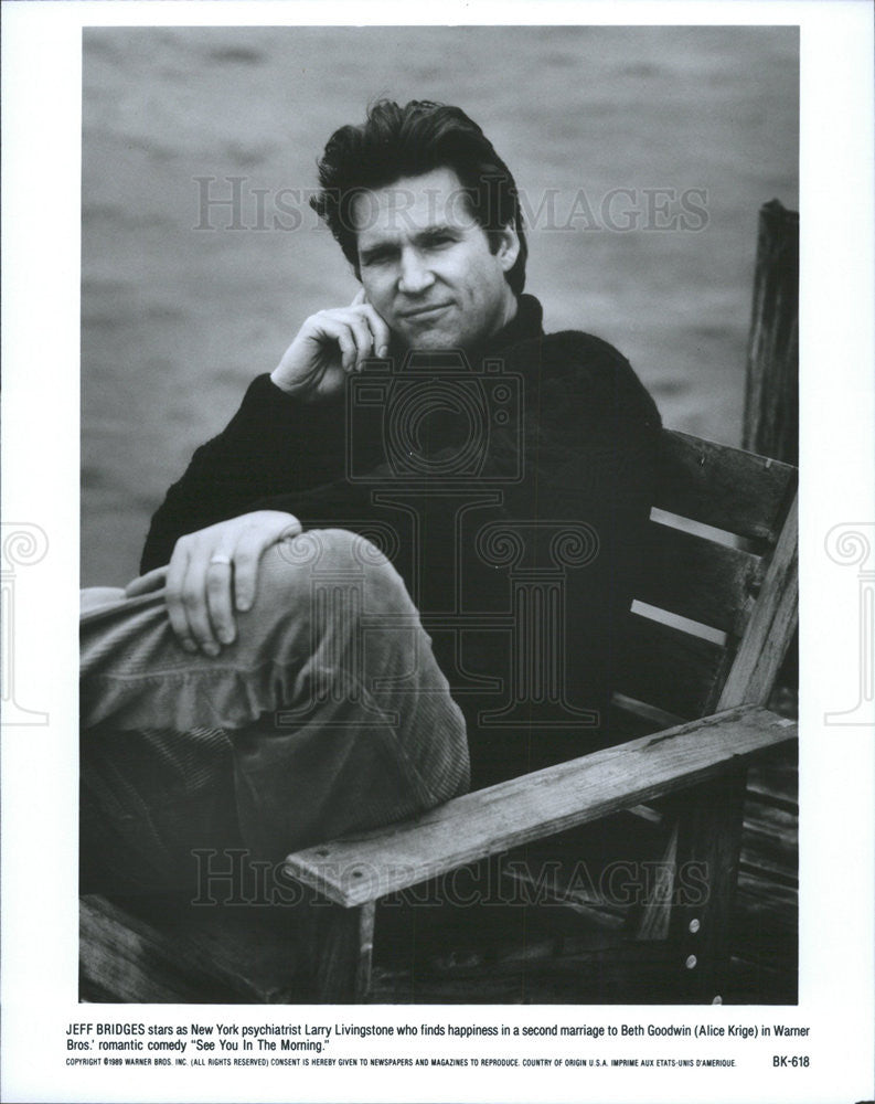 1989 Press Photo Jeff Bridges Actor See You In Morning - Historic Images