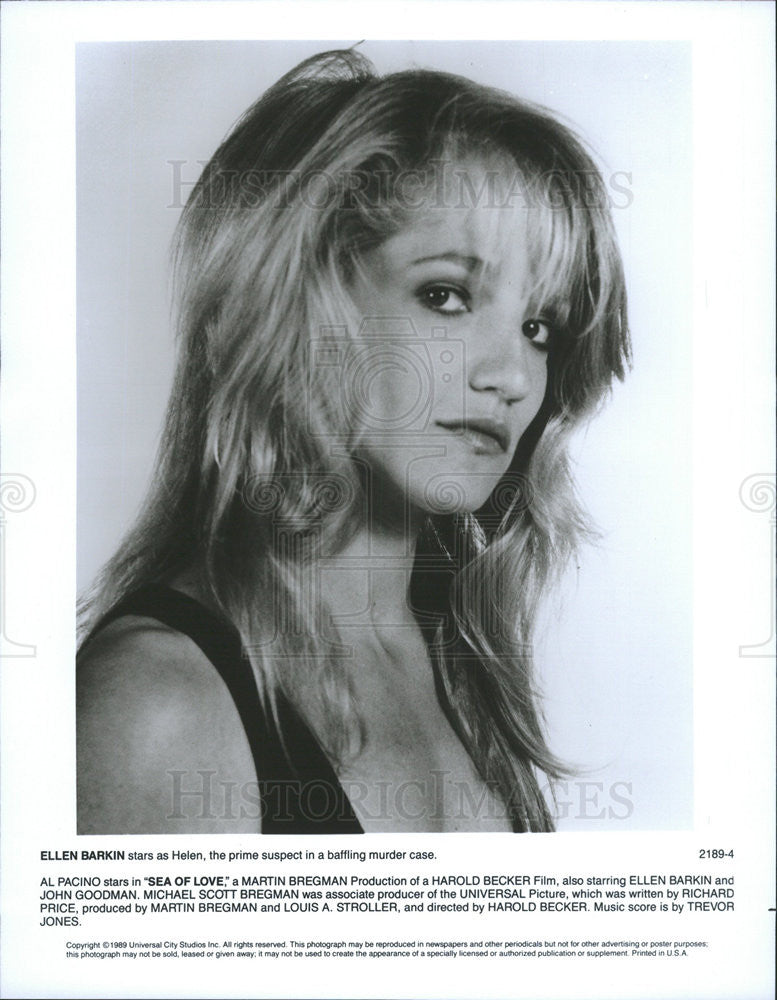 1989 Press Photo Copy Ellen Barkin Looks Seductive In &quot;Sea Of Love&quot; - Historic Images