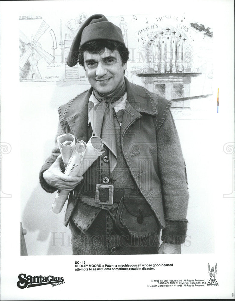 1985 Press Photo Dudley Moore Santa Claus the Movie as Patch the elf - Historic Images