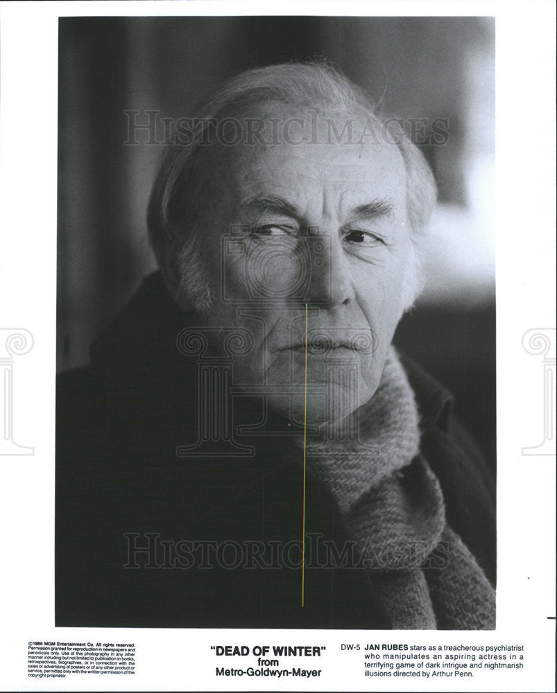 1986 Press Photo Jan Rubes Actor Dead Of Winter - Historic Images