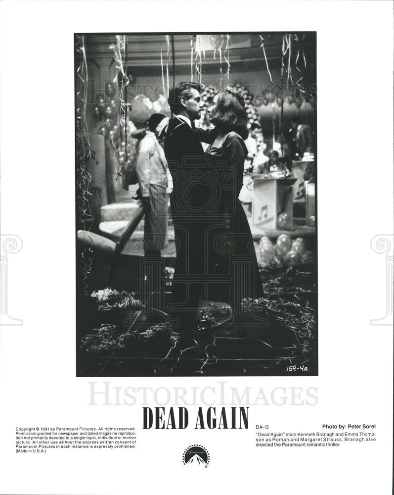 1991 Press Photo Copy Peter Sorel And Emma Thompson In &quot;Dead Again&quot; - Historic Images