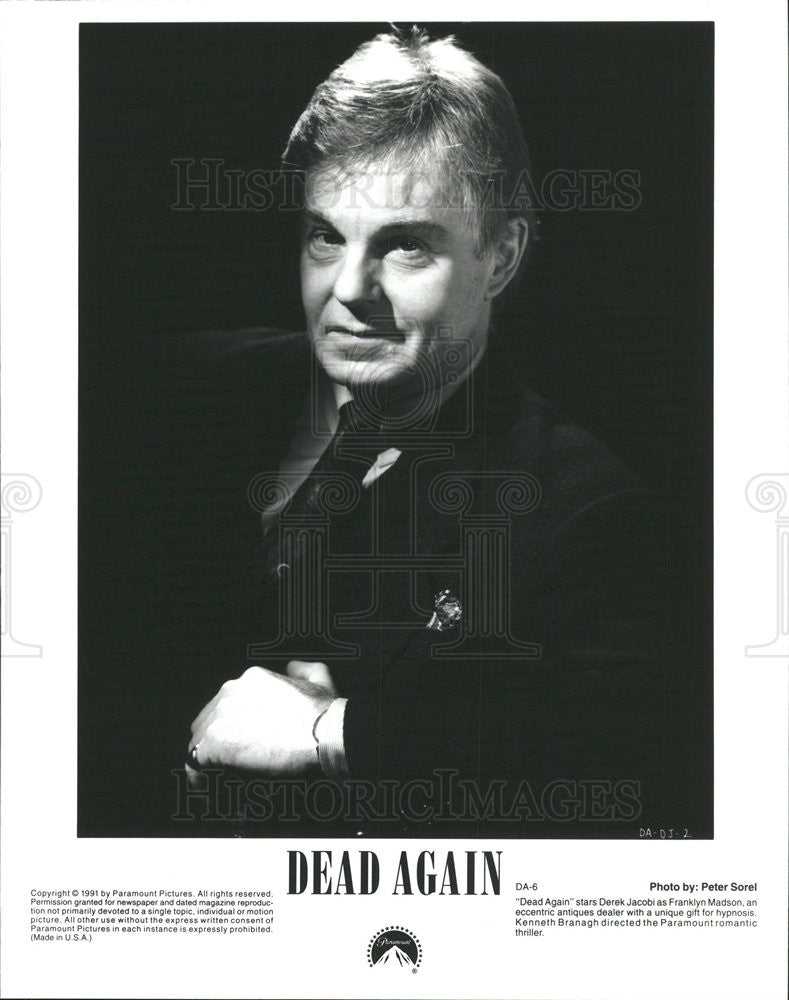 1991 Press Photo Copy Derek Jacobi As Franklyn Madison In &quot;Dead Again&quot; - Historic Images