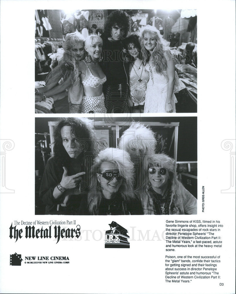 1988 Press Photo Gene Simmons Musician Poison Musical Group Decline Western - Historic Images