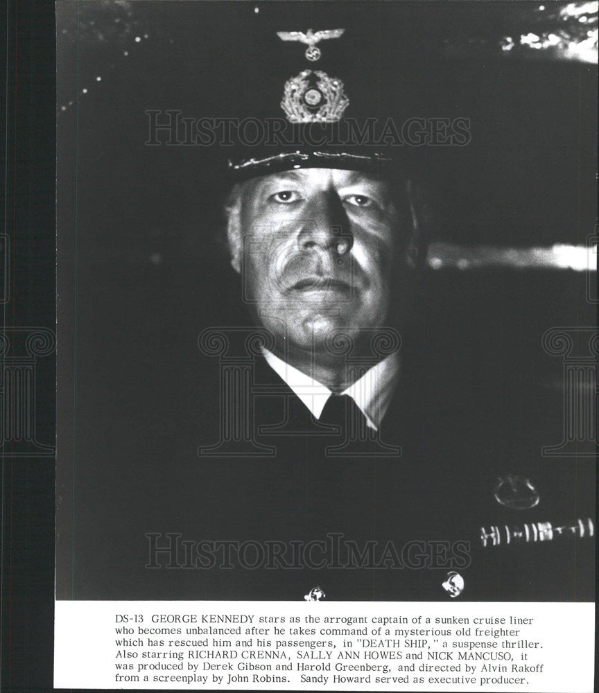 1980 Press Photo George Kennedy stars in "Death Ship" - Historic Images
