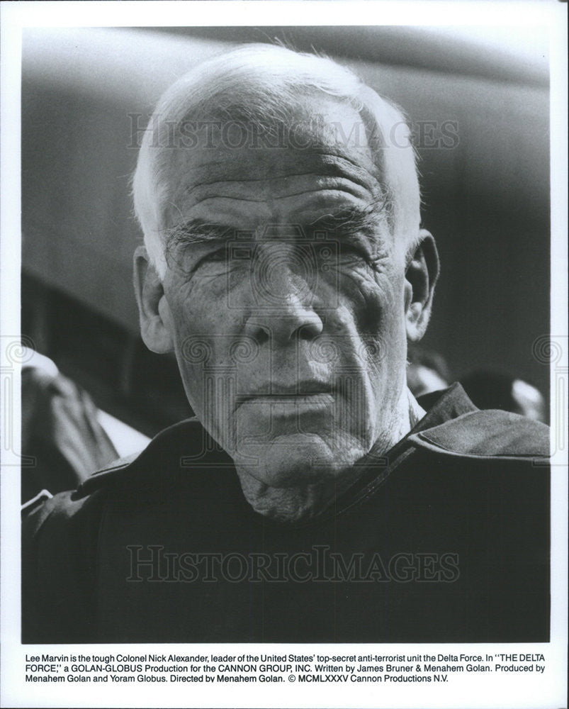 1985 Press Photo Lee Marvin Actor Delta Force - Historic Images