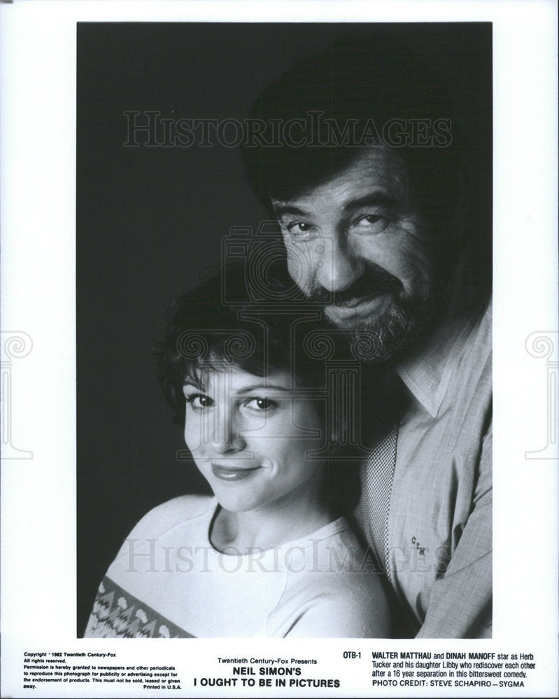 1982 Press Photo Walter matthau Dinah Manoff Actors I Ought Be In Pictures - Historic Images