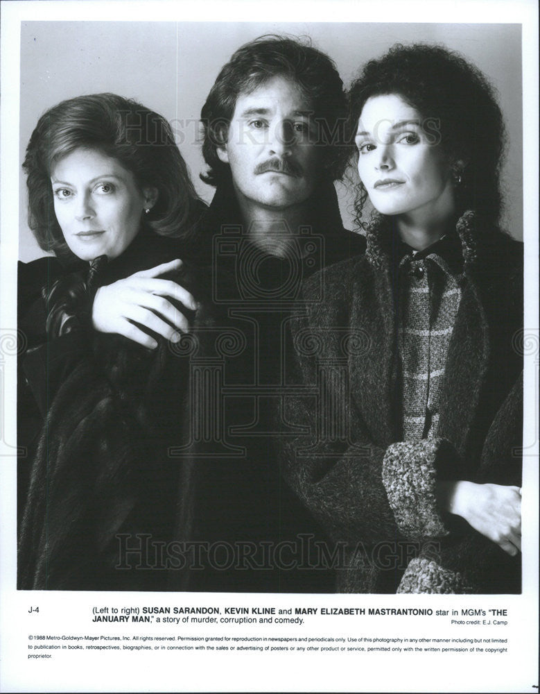 1988 Press Photo Susan Sarandon Kevin Kline Mary Elizabeth Mastrantonio - Historic Images