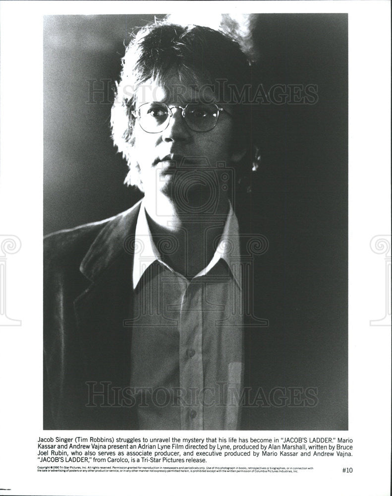 1990 Press Photo Tim Robbins Jacob Singer Unravels Mystery Movie Jacob&#39;s Ladder - Historic Images