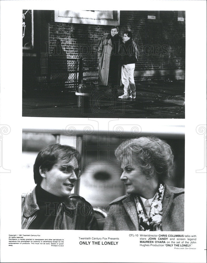 1991 Press Photo Christ Columbus, John Candy, Maureen O&#39;Hara, &quot;Only the Lonely&quot; - Historic Images