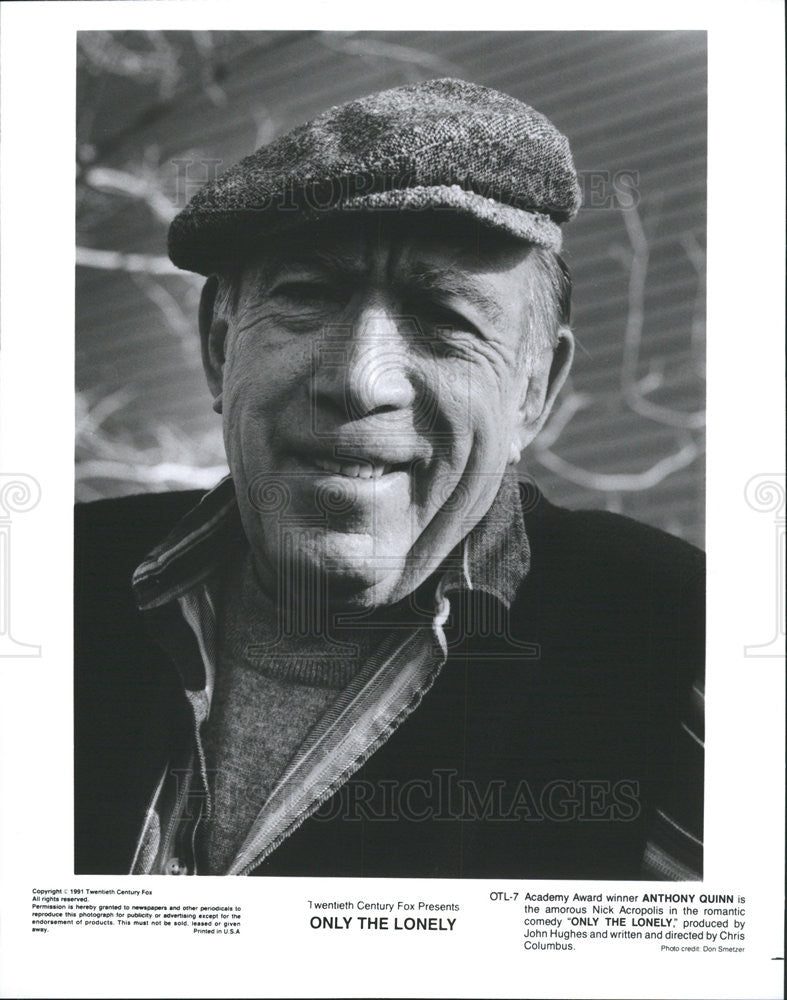 1991 Press Photo Anthony Quinn Actor Only Lonely - Historic Images