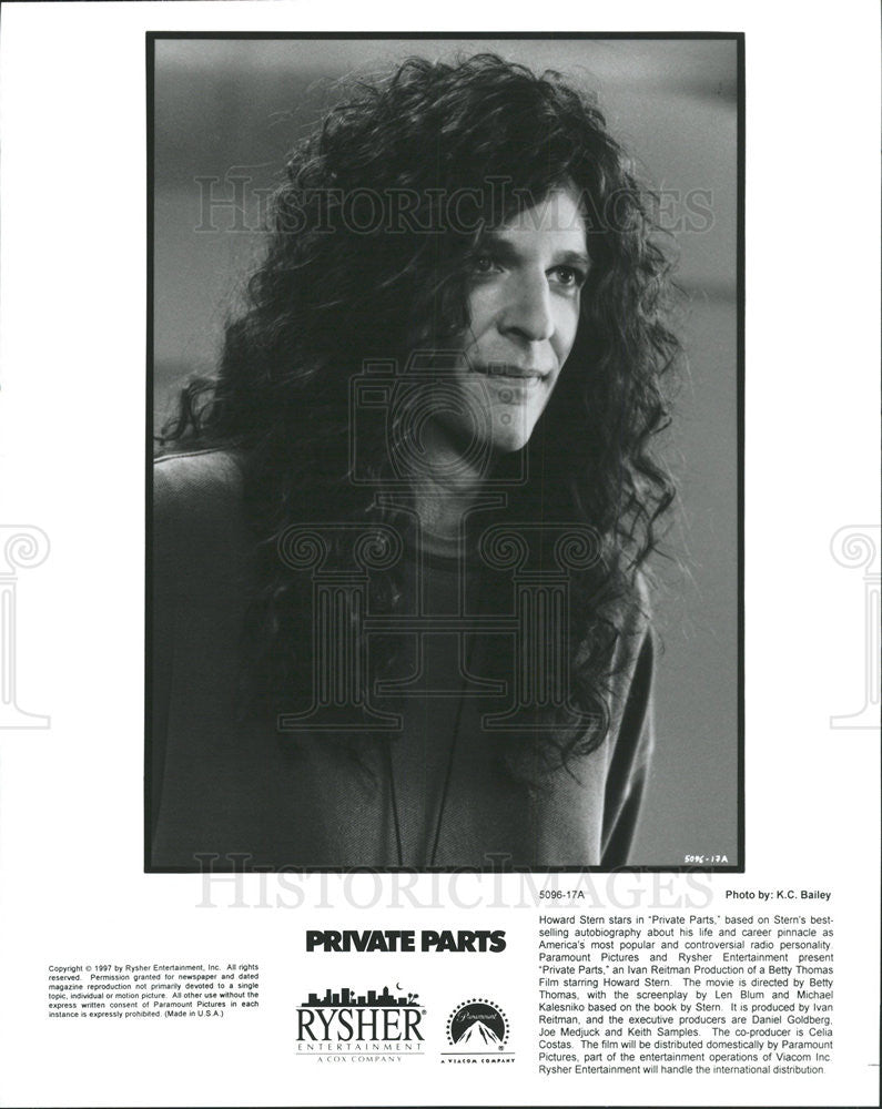 1997 Press Photo Actor Howard Stern PRIVATE PARTS - Historic Images