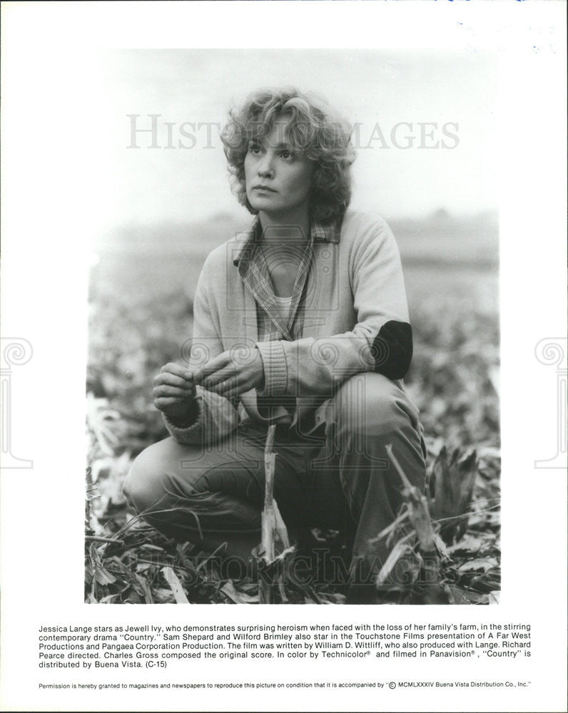 1984 Press Photo Jessica Lange in &quot;Country &quot; - Historic Images