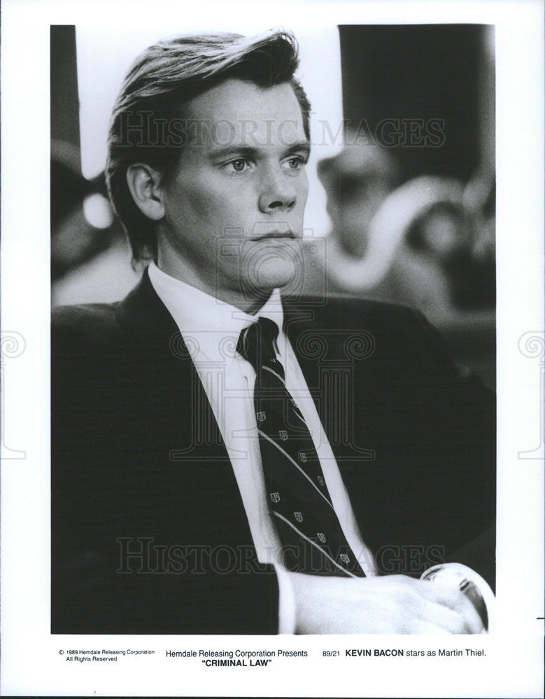 1989 Press Photo Kevin Bacon/Actor/Criminal Law - Historic Images