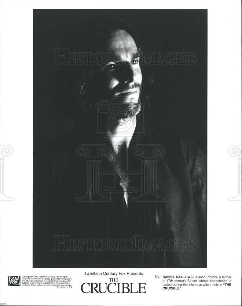 1996 Press Photo Daniel Day-Lewis Actor Crucible - Historic Images