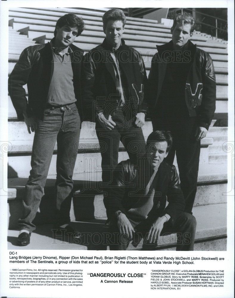 1986 Press Photo Scene from &quot;Dangerously CLose&quot; Jerry Dinome,DonMichael Paul - Historic Images