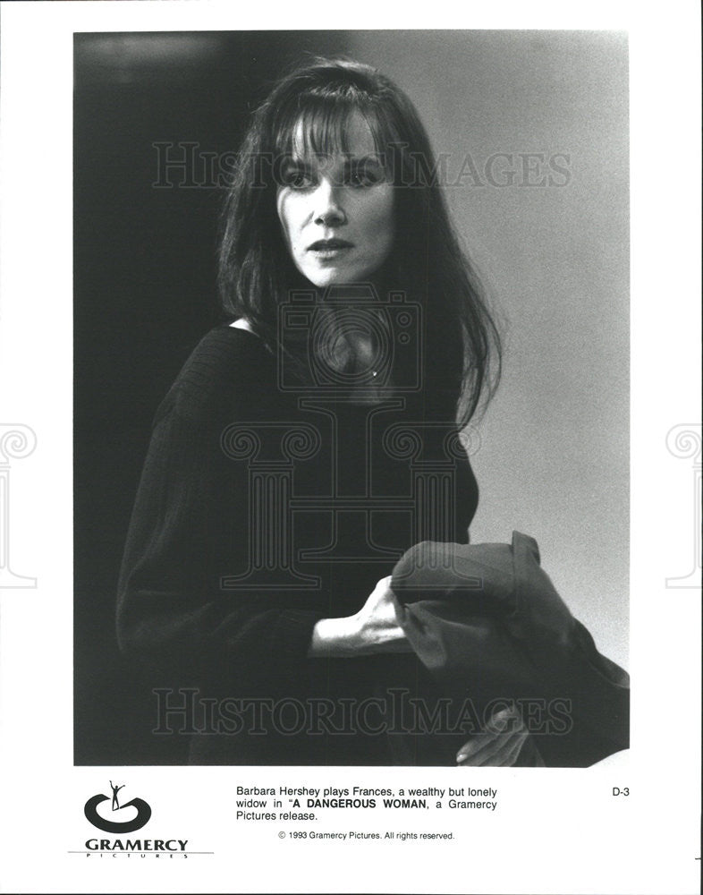 1993 Press Photo Barbara Hershey in &quot;A Dangerous Woman&quot; - Historic Images