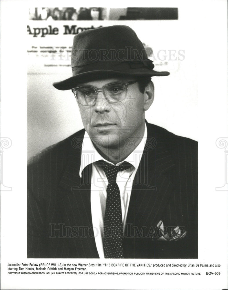 1990 Press Photo Actor Bruce Willis - Historic Images