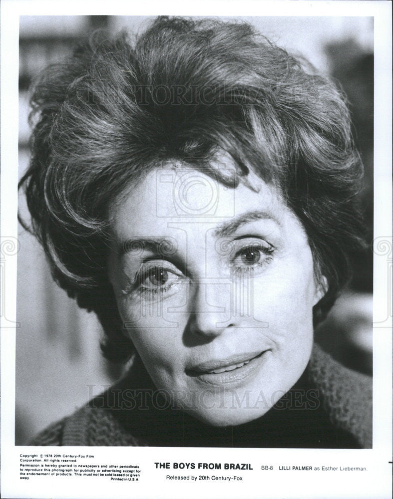 1978 Press Photo Actress Lilli Palmer - Historic Images