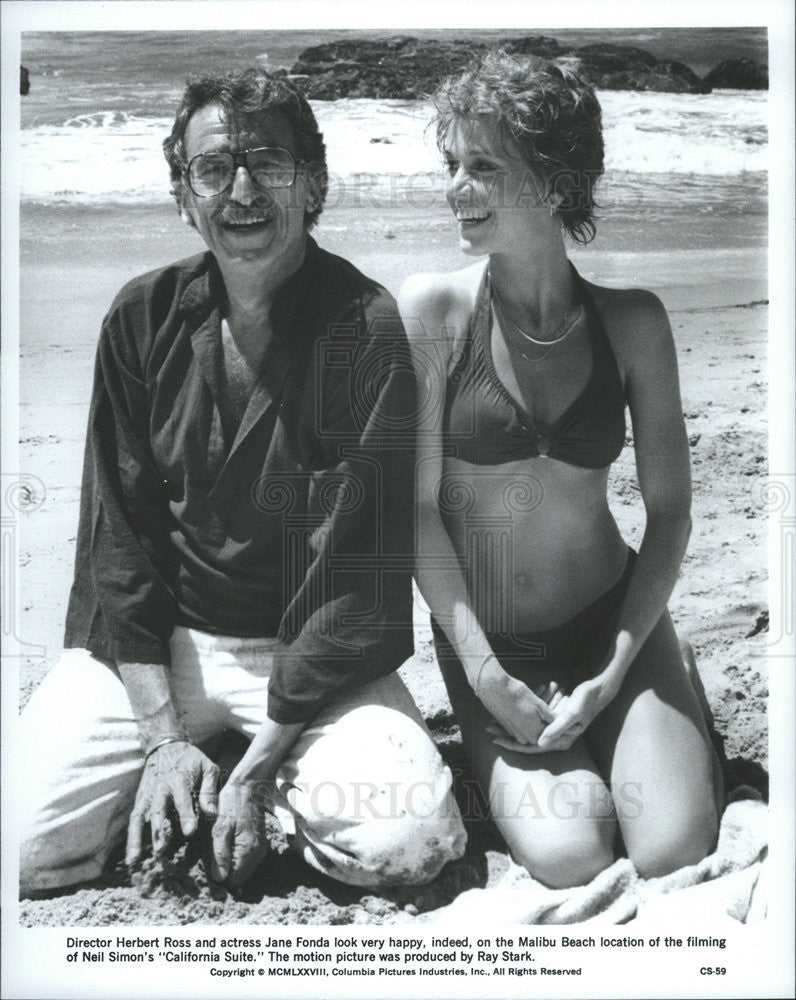 1978 Press Photo Director Herbert Ross and actress Jane FOnda &quot;California Suite&quot; - Historic Images